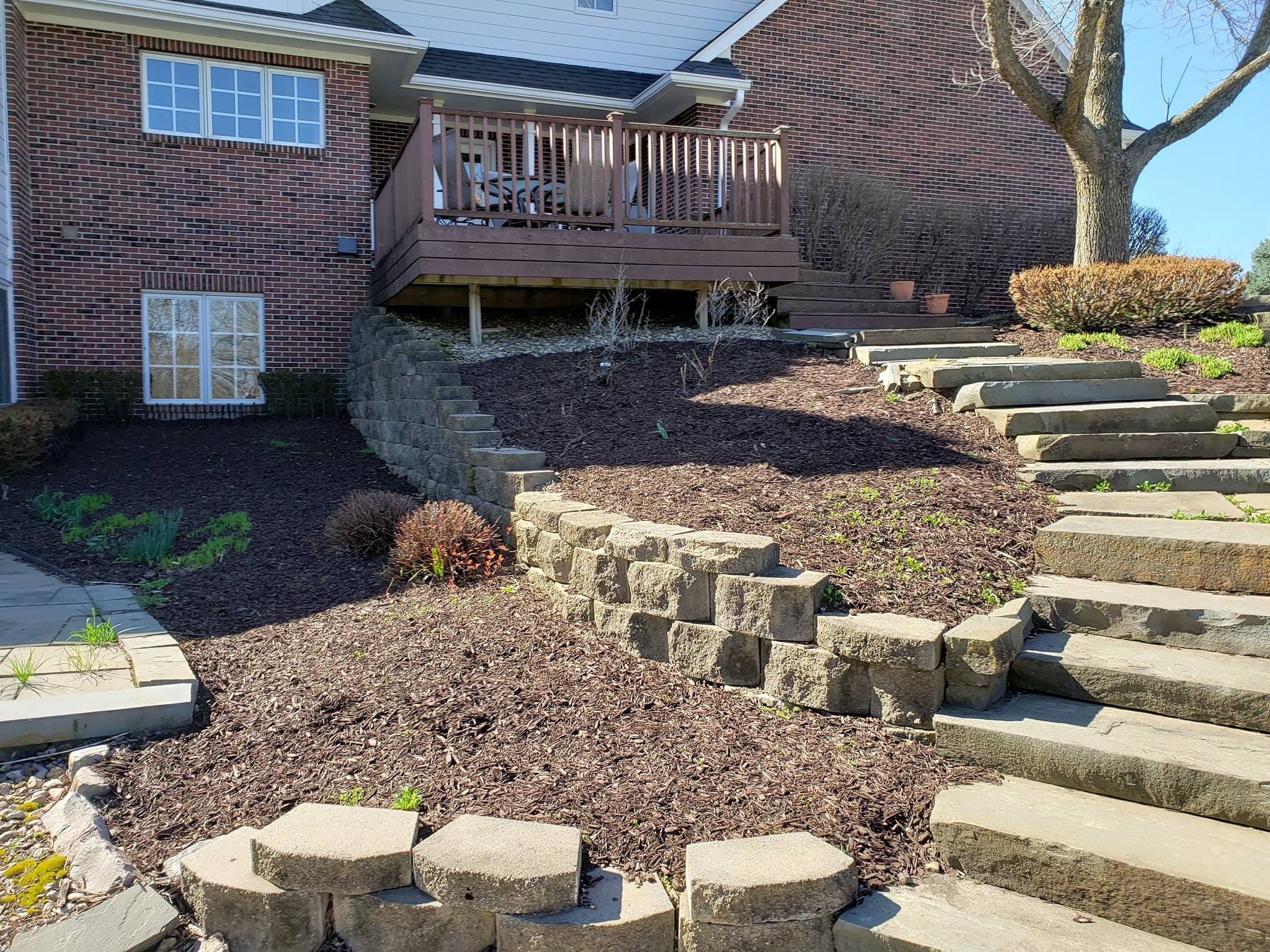 Mulch stairway by Norwalk Seasonal - Des Moines, Iowa